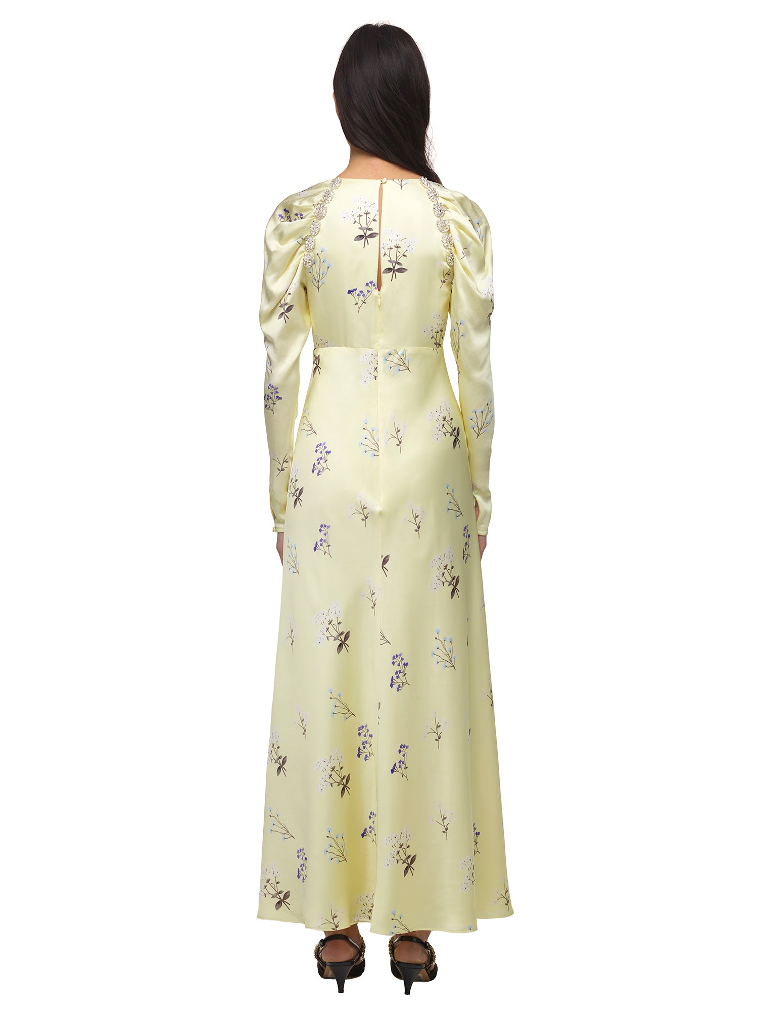 Yellow Vintage Floral Maxi Dress | self ...